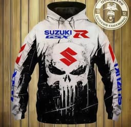 Suzuki 3D Printed Autumn/Winter Vintage Hoodie Motorcycle Jacket for Men Outdoor Street Casual SportsJersey
