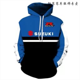 Suzuki 3D Printed Autumn/Winter Vintage Hoodie Motorcycle Jacket for Men Outdoor Street Casual SportsJersey