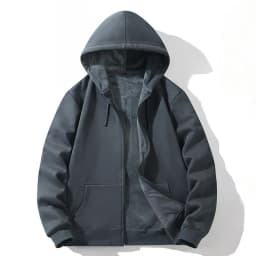 Zipper Hooded Sweatshirt Autumn Winter Fleece-lined Warm Composite Cardigan Pure Cotton Casual Men Women Base Solid Color Y2k