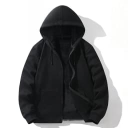Zipper Hooded Sweatshirt Autumn Winter Fleece-lined Warm Composite Cardigan Pure Cotton Casual Men Women Base Solid Color Y2k