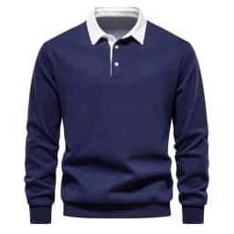 2025 Spring Autumn Polo Neck Sweatshirts for Men Fashion Smart Casual Cotton Mens Hoodies Sweatshirts High Quality Pullover Tops