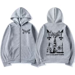 Mayhem De Mysteriis Dom Sathanas Album Zipper Hoodies Death Metal Gothic Zip Up Hoodie Men Women Oversized Fleece Hoody Jacket