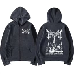 Mayhem De Mysteriis Dom Sathanas Album Zipper Hoodies Death Metal Gothic Zip Up Hoodie Men Women Oversized Fleece Hoody Jacket