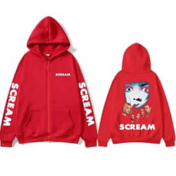 Horror Movie Scream Graphic Zipper Hoodie Billy Loomis Print Zip Up Jacket Men Women Hip Hop Vintage Oversized Zip Up Sweatshirt