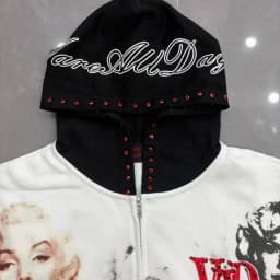 Streetwear Shinning Diamond Zipper Hooded Hoodie for Men Oversized Loose Streetwear Cardigan Rhinestone Sweatshirt Jacket
