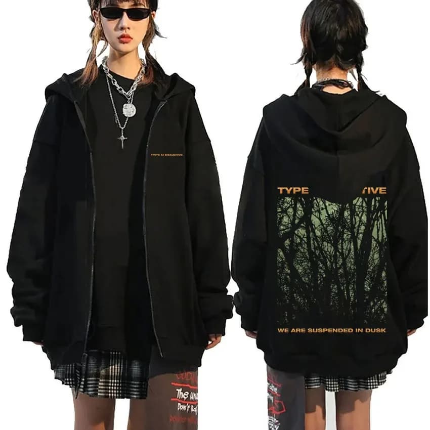 Rock Band Type O Negative Suspended in Dusk Essential Zipper Hoodie Men Women Casual Vintage Zip Up Jacket Male Oversize Hoodies