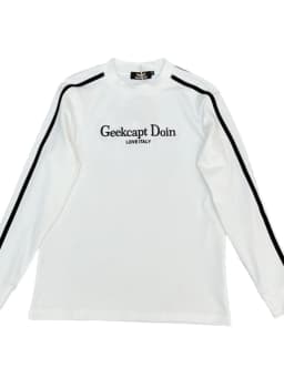 Men's Slim Fit Long Sleeve T-Shirt Embroidered Fleece Lined High Collar Base Shirt Youth Fashion Urban Style Wear Resistant