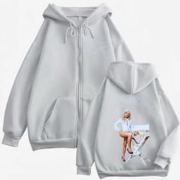 Singer Sabrina Carpenter Merch Zipper Hoodies Fashion Aesthetic Zip Up Pullovers Men's Women's Casual Long Sleeve Sweatshirts