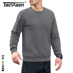 TACVASEN Winter Fleece Crewneck Sweatshirt Mens Warm Midweight Casual Long Sleeve Pullover Pocket Sports Sweatshirt Basic Tops