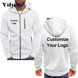 Custom Your Logo Men's Hoodies DIY Printed Sweatshirts Zipper for Male Hoody Sweatshirt Fleece Cardigan Hooded Jacket Autumn New