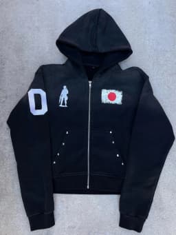 2025 Autumn and Winter Hot Diamond Loose Plush National Flag Design Casual Zipper Hooded Sweatshirt Pants Two-Piece Set Trendy S