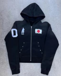2025 Autumn and Winter Hot Diamond Loose Plush National Flag Design Casual Zipper Hooded Sweatshirt Pants Two-Piece Set Trendy S