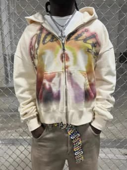 Letter print, hot stamping, hip-hop, personalized street style, men's and women's loose hoodie, zipper sweatshirt, autumn