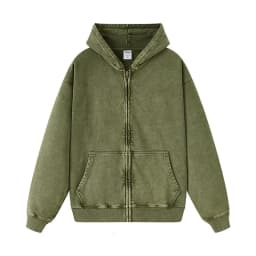 ZODF Retro Autumn Batik Washed Zipper Hoodie For Men Unisex Oversized Distressed 420gsm Terry 100% Cotton Hooded Coats HY0936