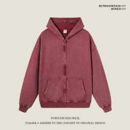 ZODF Retro Autumn Batik Washed Zipper Hoodie For Men Unisex Oversized Distressed 420gsm Terry 100% Cotton Hooded Coats HY0936