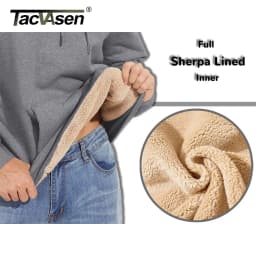 TACVASEN Thicken Sherpa Lining Hoodies Mens Winter Hoodies Pocket Sweatshirts Jackets Hooded Pullover Casual Coats Tops