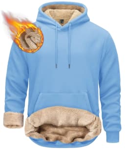 TACVASEN Thicken Sherpa Lining Hoodies Mens Winter Hoodies Pocket Sweatshirts Jackets Hooded Pullover Casual Coats Tops