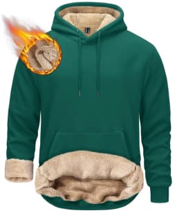 TACVASEN Thicken Sherpa Lining Hoodies Mens Winter Hoodies Pocket Sweatshirts Jackets Hooded Pullover Casual Coats Tops