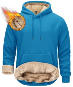 TACVASEN Thicken Sherpa Lining Hoodies Mens Winter Hoodies Pocket Sweatshirts Jackets Hooded Pullover Casual Coats Tops