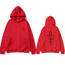 Game Bloodborne Graphic Zipper Hoodie Horror Hunter Cosplay Zip Up Jacket Men Women Casual Vintage Oversized Zip Up Sweatshirt