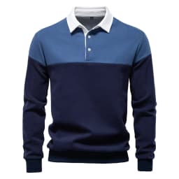 AIOPESON Men's Premium Cotton Sweatshirt Color Block Sweatshirt Long Sleeve Business Casual Social Sweatshirt