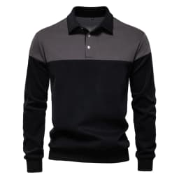 AIOPESON Men's Premium Cotton Sweatshirt Color Block Sweatshirt Long Sleeve Business Casual Social Sweatshirt