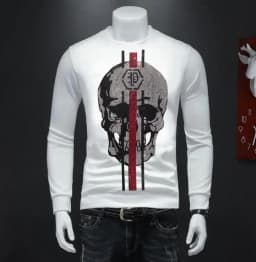 S-4XL Hoodies Men Streetwear Anime Skulls Graphic Men's Sweatshirt Hoodie Casual Rhinestones Sweatshirts Clothing