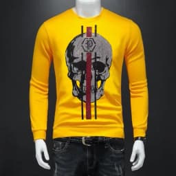 S-4XL Hoodies Men Streetwear Anime Skulls Graphic Men's Sweatshirt Hoodie Casual Rhinestones Sweatshirts Clothing