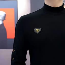 Autumn Winter Half High Collar T-shirt for Men Thick and Warm Casual Social Sweatshirt Long Sleeve Streetwear Pullover M-5XL