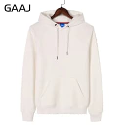 GAAJ Hoodie Premium 100% Cotton 450g Heavyweight Warm Thick Fleece Winter Solid Coat Casual Hood Sweatshirt Men Women Clothes