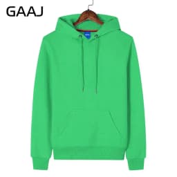 GAAJ Hoodie Premium 100% Cotton 450g Heavyweight Warm Thick Fleece Winter Solid Coat Casual Hood Sweatshirt Men Women Clothes
