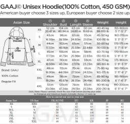 GAAJ Hoodie Premium 100% Cotton 450g Heavyweight Warm Thick Fleece Winter Solid Coat Casual Hood Sweatshirt Men Women Clothes