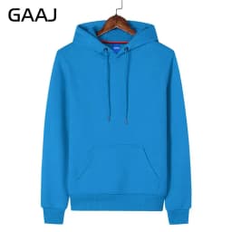 GAAJ Hoodie Premium 100% Cotton 450g Heavyweight Warm Thick Fleece Winter Solid Coat Casual Hood Sweatshirt Men Women Clothes
