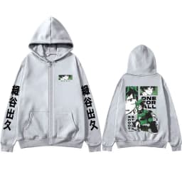 Anime My Hero Academia Midoriya Izuku Zipper Hoodie Men Women Casual Vintage Zip Up Jacket Male Manga Cosplay Zip Up Sweatshirt