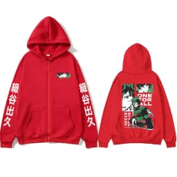 Anime My Hero Academia Midoriya Izuku Zipper Hoodie Men Women Casual Vintage Zip Up Jacket Male Manga Cosplay Zip Up Sweatshirt
