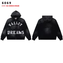 High Street Embroidery Washed Cross Zipper Hooded Hoodies for Men Streetwear Cardigan Loose Terry Sweatshirt Jacket Oversized