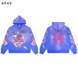 High Street Embroidery Washed Cross Zipper Hooded Hoodies for Men Streetwear Cardigan Loose Terry Sweatshirt Jacket Oversized
