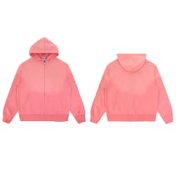High Street Embroidery Washed Cross Zipper Hooded Hoodies for Men Streetwear Cardigan Loose Terry Sweatshirt Jacket Oversized