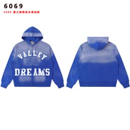 High Street Embroidery Washed Cross Zipper Hooded Hoodies for Men Streetwear Cardigan Loose Terry Sweatshirt Jacket Oversized