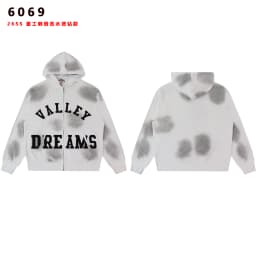 High Street Embroidery Washed Cross Zipper Hooded Hoodies for Men Streetwear Cardigan Loose Terry Sweatshirt Jacket Oversized