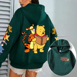 Winnie the Pooh Men Hoodie Cartoon Anime Women Pullover Tops 2026 New Fashion Spring Autumn Couple Oversized Sweatshirts