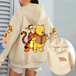 Winnie the Pooh Men Hoodie Cartoon Anime Women Pullover Tops 2026 New Fashion Spring Autumn Couple Oversized Sweatshirts