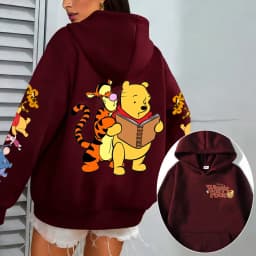 Winnie the Pooh Men Hoodie Cartoon Anime Women Pullover Tops 2026 New Fashion Spring Autumn Couple Oversized Sweatshirts