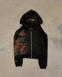 Y2K Retro Grunge Hip Hop Zip Up Hoodie Gothic Pattern Oversized Loose Sweatshirts Harajuku Women Streetwear Fashion Men Clothing