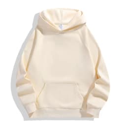 600GSM Men's 100% Cotton Hoodies Korean Style Loose Fit Fleece Hooded Pullover Windproof Casual Oversized Heavy Jumper Sweater