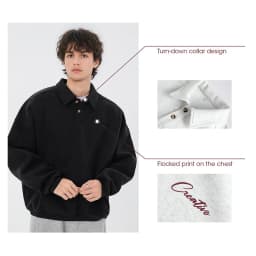 TFETTERS Casual Men's Sweatshirt Autumn Winter 2026 New Long Sleeve Polo Pullover Man Fashion Collar Loose Fit Streetwear