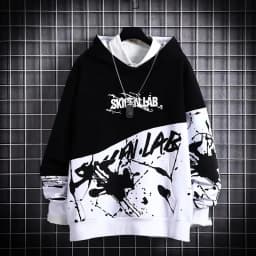 2024 New Japanese Men's Hip Hop Hoodie Men's Trendy Long Sleeve Top Ins New Men's Loose Coat Trendy Brand Hoodie Sportswear