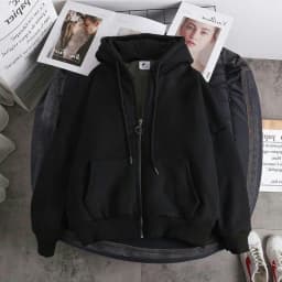 Fashionable Men's New Fleece Hooded Sweatshirt Men's Versatile Cold Resistant Casual Hoodie Men's Cardigan Jacket