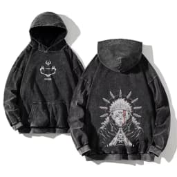 Japanese Anime Jujutsu Kaisen Print Hooded Pullover Men Hip Hop Sweatshirt Vintage Hoodie Harajuku Cotton Sweatshirts