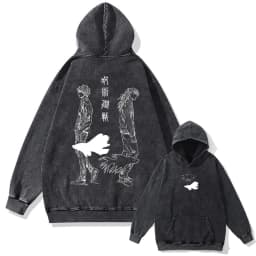 Japanese Anime Jujutsu Kaisen Print Hooded Pullover Men Hip Hop Sweatshirt Vintage Hoodie Harajuku Cotton Sweatshirts